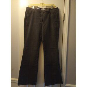 Lands End Women's 14 Jeans Original Fit City Waist Trouser Leg Dark Gray Blue